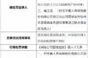 华夏人寿浙江分公司被罚：因跨区域经营保险业务等