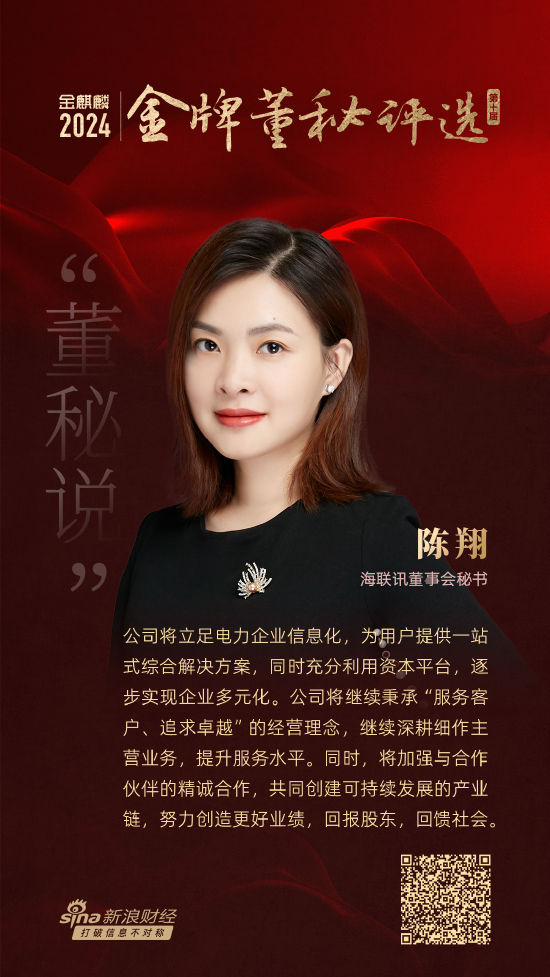 董秘说|海联讯董秘陈翔：将立足电力企业信息化继续深耕细作