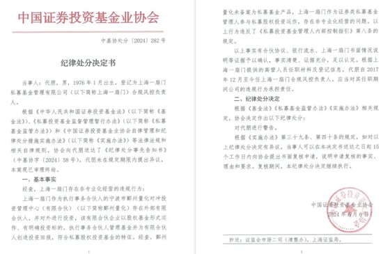 监管点名!私募“一扇门”申辩被警告!