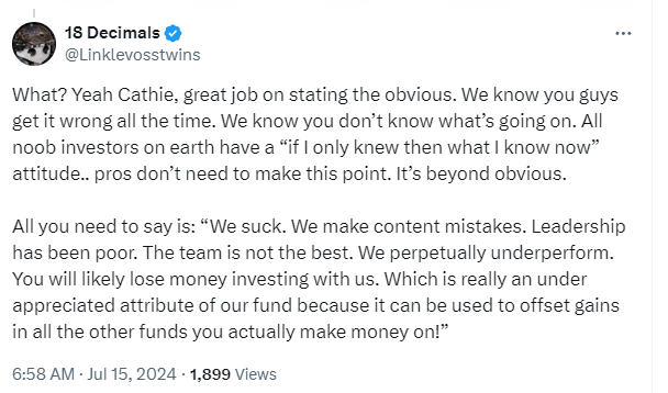 “木头姐”:“早知道英伟达这样,就不卖了!”,基民都气笑了:“这还能早知道?”